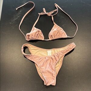Dusty Rose Metallic Blue Moves Bikini Set